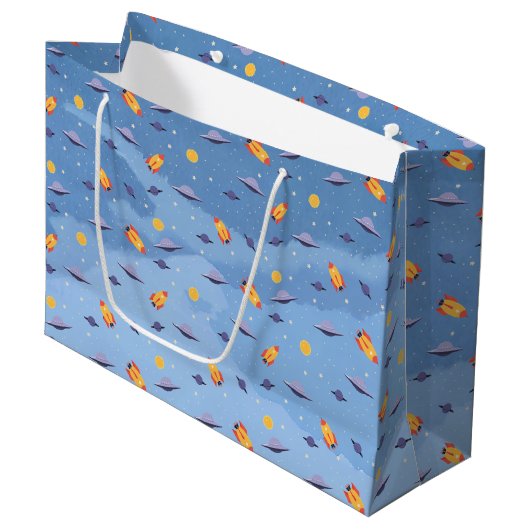 Grand Sac Cadeau Voyage spatial (Devant Angle)