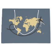 Grand Sac Cadeau Voyageons l'illustration du monde (Devant)