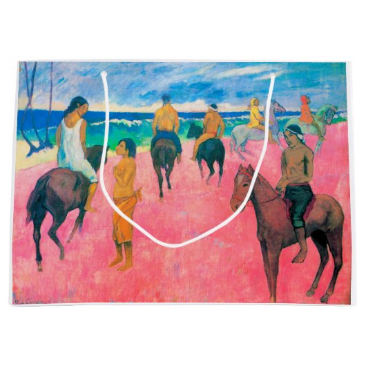 Grand Sac Cadeau Voyageurs sur la plage, Gauguin (Devant)