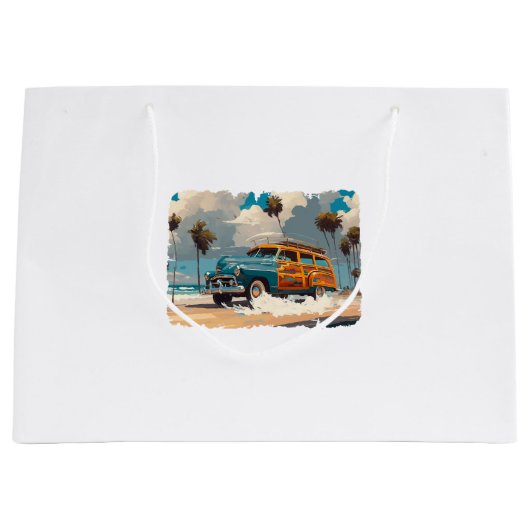 Grand Sac Cadeau Wagon classique en bois (Devant)