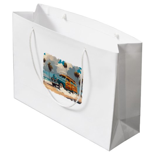 Grand Sac Cadeau Wagon classique en bois (Dos Angle)