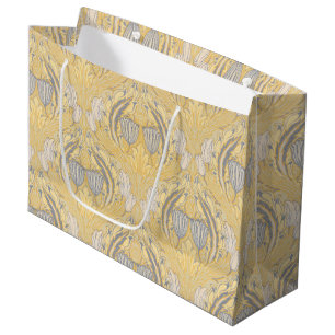 Grand Sac Cadeau Walter Crane Blue White Tulips & Acanthus