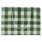 Grand Sac Cadeau Warm Cream Green Plaid Stripes Christmas (Dos)