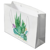 Grand Sac Cadeau Watercolor , cactus , succulents (Dos Angle)