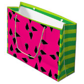Grand Sac Cadeau Watermelon Imprimer Sac-cadeau Pink and Green Part (Devant Angle)