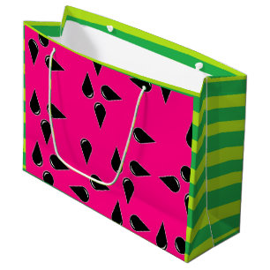 Grand Sac Cadeau Watermelon Imprimer Sac-cadeau Pink and Green Part