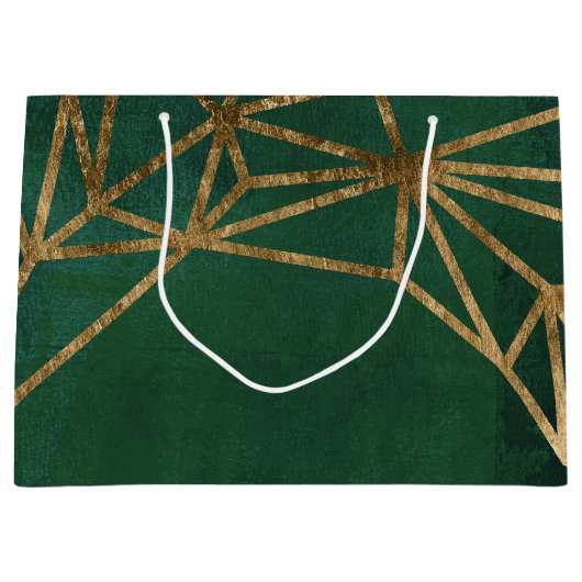 Grand Sac Cadeau Web Gold et Green Jungle (Devant)