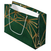 Grand Sac Cadeau Web Gold et Green Jungle (Devant Angle)