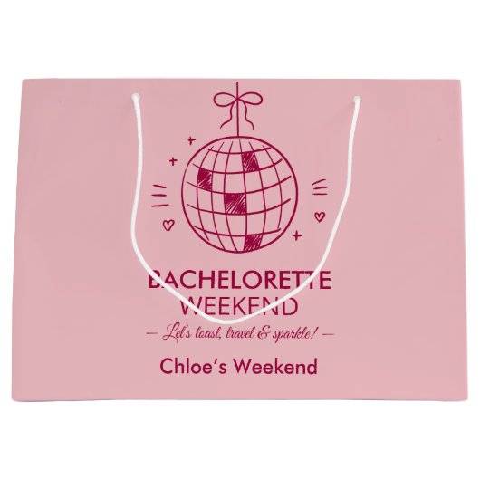 Grand Sac Cadeau Week-end d'enterrement de vie de jeune fille minim (Devant)