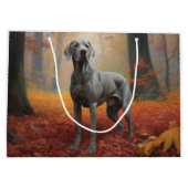 Grand Sac Cadeau Weimaraner en automne Leaves automne Inspire (Dos)