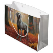 Grand Sac Cadeau Weimaraner en automne Leaves automne Inspire (Dos Angle)