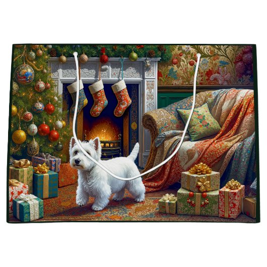 Grand Sac Cadeau West Highland Terrier  Large Gift Bag (Devant)