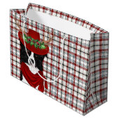 Grand Sac Cadeau Wester Plaid et frontière Collie Amoureux des chie (Dos Angle)