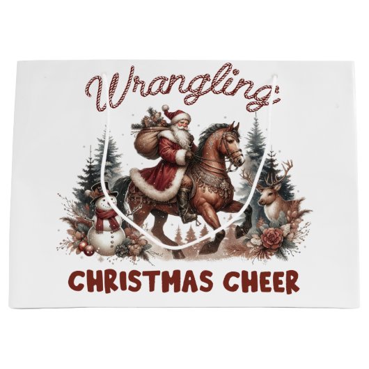 Grand Sac Cadeau Western Wrangling Christmas Cheer (Devant)