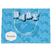 Grand Sac Cadeau Whale Blue Baby Polka (Devant)