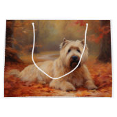 Grand Sac Cadeau Wheaten Terrier dans les feuilles d'automne automn (Devant)