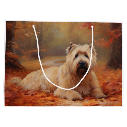 Grand Sac Cadeau Wheaten Terrier dans les feuilles d'automne automn (Dos)