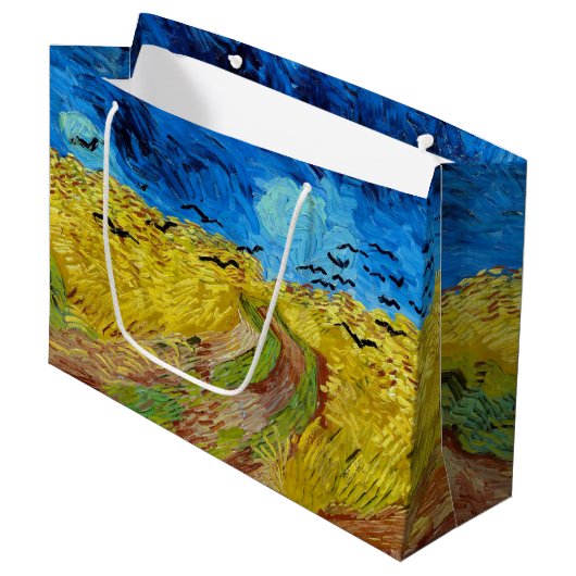 Grand Sac Cadeau Wheatfield with Crows, Van Gogh Large Cadeau (Devant Angle)