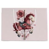 Grand Sac Cadeau Whimsical Carousel Horse Image (Devant)