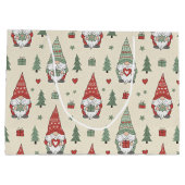 Grand Sac Cadeau Whimsical Christmas Gnome Gift Bag (Dos)
