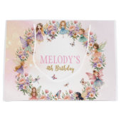 Grand Sac Cadeau Whimsical fairy garden 4th birthday  (Devant)
