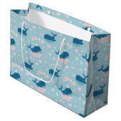 Grand Sac Cadeau Whimsical Personnalisé Baleine (Devant Angle)