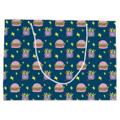 Grand Sac Cadeau Whimsical Pink Burger et Fries Motif (Dos)