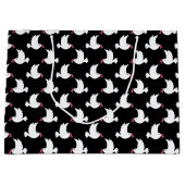 Grand Sac Cadeau White Bird Breast Cancer Awareness Pattern (Devant)