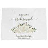 Grand Sac Cadeau White Boho Roses & Blossoms Wedding Bridesmaid (Devant)
