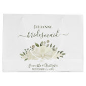 Grand Sac Cadeau White Boho Roses & Blossoms Wedding Bridesmaid (Dos)