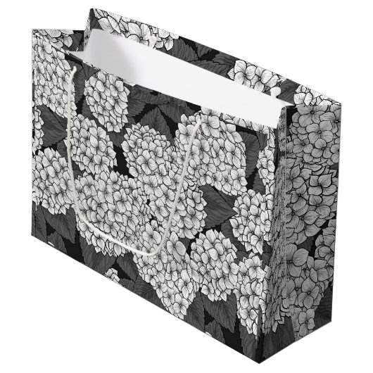 Grand Sac Cadeau White hydrangea (Devant Angle)