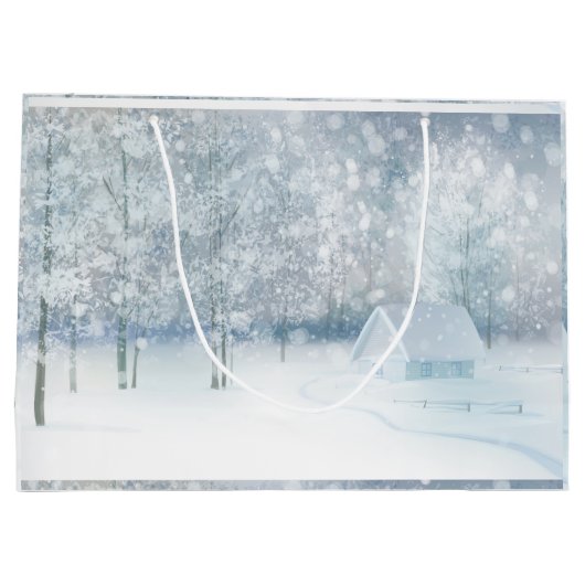 Grand Sac Cadeau White Winter Wonderland (Dos)