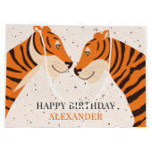 Grand Sac Cadeau Wild One Safari Tiger Joyeux anniversaire (Dos)
