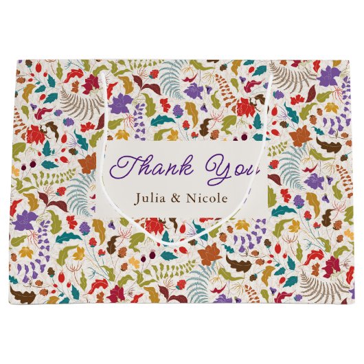 Grand Sac Cadeau Wild Rose Woods Exotic Flower Garden Mariage (Devant)