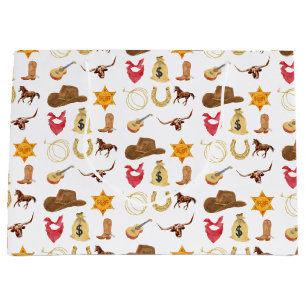 Grand Sac Cadeau Wild West Western Country Rodeo N'importe quel âge