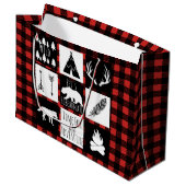 Grand Sac Cadeau Wilderness rustique & Animaux Buffalo Check Plaid (Devant Angle)