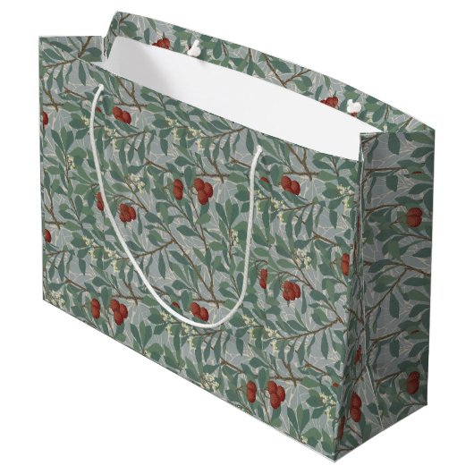 Grand Sac Cadeau William Morris Art Décoratif Arbutus Motif (Dos Angle)