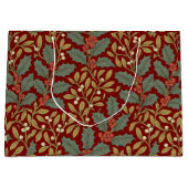 Grand Sac Cadeau William Morris Inspiré Holly & Mistletoe (Devant)