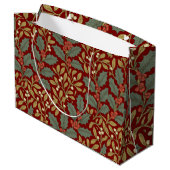 Grand Sac Cadeau William Morris Inspiré Holly & Mistletoe (Dos Angle)