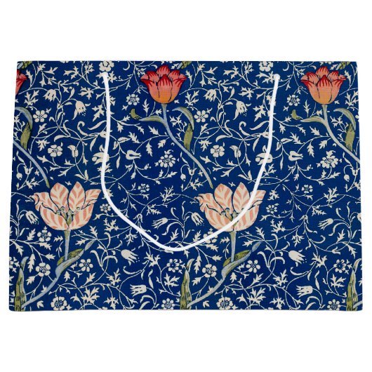 Grand Sac Cadeau William Morris Medway Floral bleu (Devant)