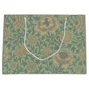 Grand Sac Cadeau William Morris motif floral Grafton vert sauge