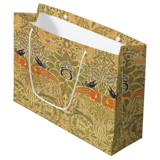 Grand Sac Cadeau William Morris Peacock & Dragon Arts & Artisanat (Devant Angle)
