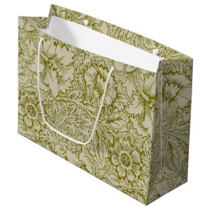Grand Sac Cadeau William Morris Poppy Classic Floral Green