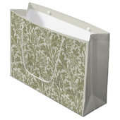 Grand Sac Cadeau William Morris Thistle Sage Green Motif (Devant Angle)