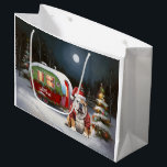 Grand Sac Cadeau Winter Bulldog Caravan Christmas Adventure<br><div class="desc">Laissez-vous tenter par la magie d'une nuit d'hiver enneigée alors qu'une caravane glisse gracieusement à travers le paysage illuminé par la lune. La beauté sereine de la neige scintillante et l'éclat enchanteur de la lune créent une scène captivante, promettant une aventure de Noël inoubliable remplie de chaleur, de joie et...</div>