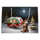 Grand Sac Cadeau Winter Dachshund Caravan Christmas Adventure (Devant)