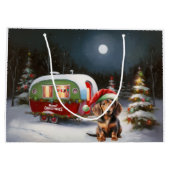 Grand Sac Cadeau Winter Dachshund Caravan Christmas Adventure (Dos)