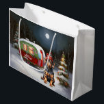 Grand Sac Cadeau Winter Doberman Caravan Christmas Adventure<br><div class="desc">Laissez-vous tenter par la magie d'une nuit d'hiver enneigée alors qu'une caravane glisse gracieusement à travers le paysage illuminé par la lune. La beauté sereine de la neige scintillante et l'éclat enchanteur de la lune créent une scène captivante, promettant une aventure de Noël inoubliable remplie de chaleur, de joie et...</div>