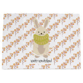 Grand Sac Cadeau Winter Rabbit With His Striped Scarf (Devant)