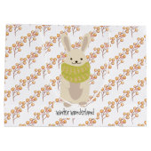 Grand Sac Cadeau Winter Rabbit With His Striped Scarf (Dos)